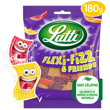 Bonbons Flexi-Fizz and Friends piquants LUTTI - Sachet de 180g
