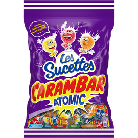 Bonbons Sucettes Atomic CARAMBAR - Sachet de 156g