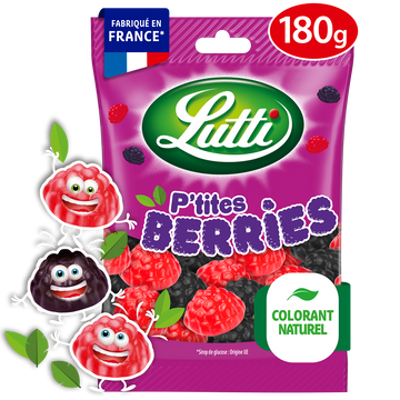 Bonbons P'tites Berries aux fruits des bois LUTTI - Sachet de 180g