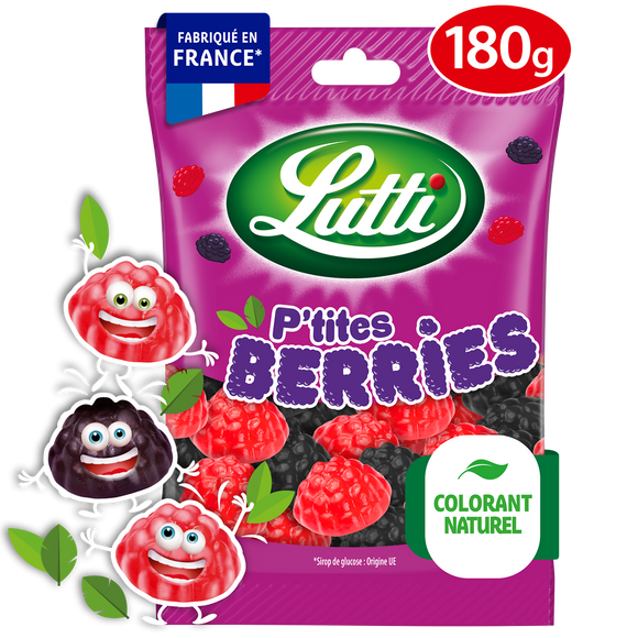 Bonbons P'tites Berries aux fruits des bois LUTTI - Sachet de 180g