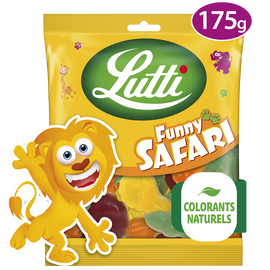 Bonbons Funny Safari aux fruits LUTTI - Sachet de 175g