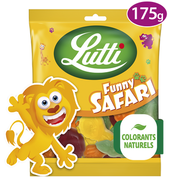 Bonbons Funny Safari aux fruits LUTTI - Sachet de 175g