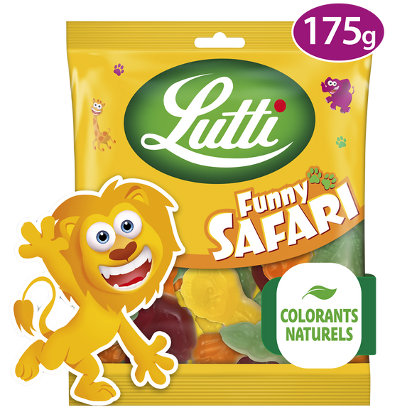 Bonbons Funny Safari aux fruits LUTTI - Sachet de 175g