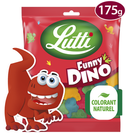 Bonbons Funny Dino aux fruits LUTTI - Sachet de 175g
