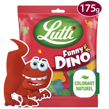 Bonbons Funny Dino aux fruits LUTTI - Sachet de 175g