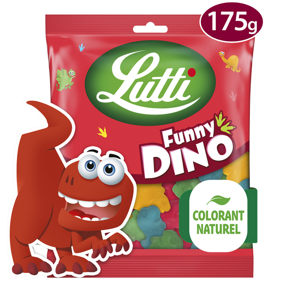 Bonbons Funny Dino aux fruits LUTTI - Sachet de 175g