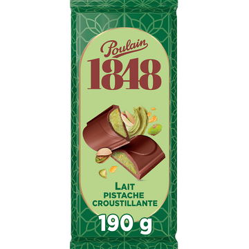 POULAIN 1848 lait pistache croustillante 190g