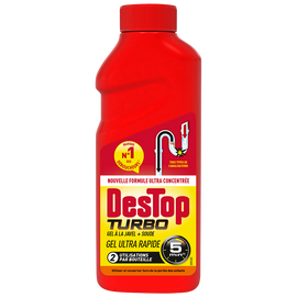 DESTOP Déboucheur Gel Turbo 5 min Javel - 2 doses - 500ml