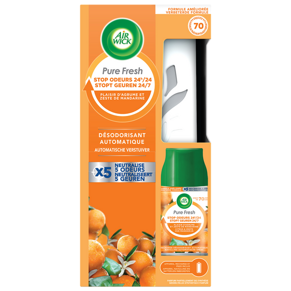 Kit Désodorisant automatique Pure Fresh Plaisir d'agrume AIR WICK, 250ml