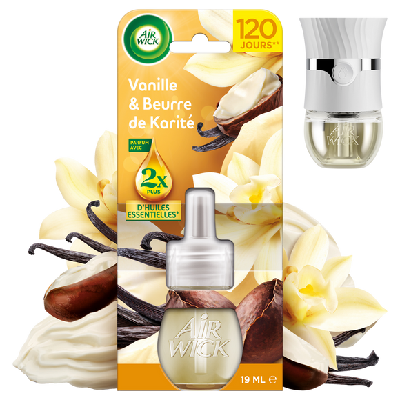 Désodorisant Recharge diffuseur électrique AIR WICK vanille & beurre de karité 19ml