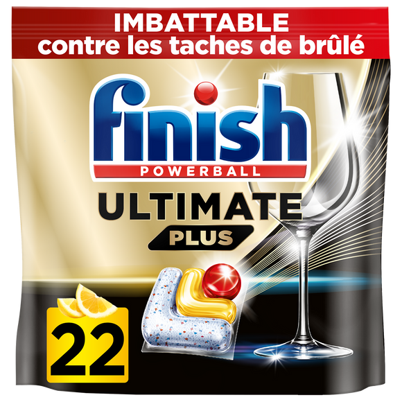 Capsules lave-vaisselle FINISH Ultimate Plus Citron x22
