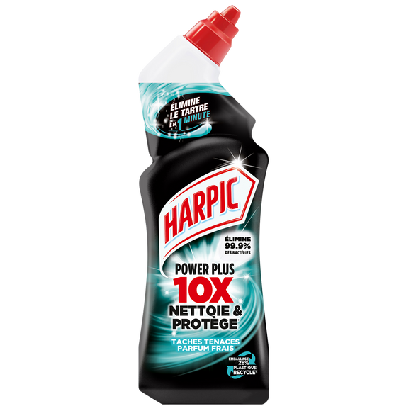 Gel wc power+ tâches tenace 35% plastique recyclé HARPIC 750ml