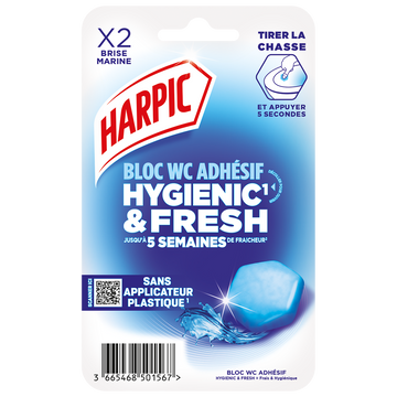 Bloc WC Hygienic & Fresh Brise Marine HARPIC x2