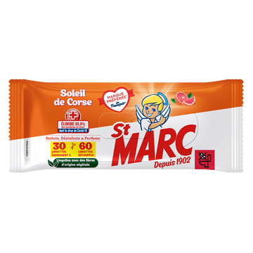Lingettes compostable soleil de corse ST MARC x30