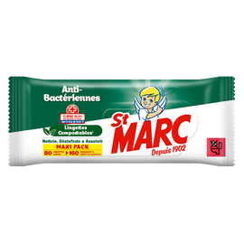 Lingettes anti-bacteriennes ST MARC, x80