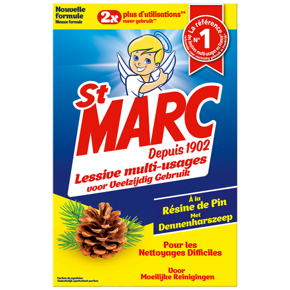 Lessive poudre à la résine de pin Saint Marc paquet 1,4kg