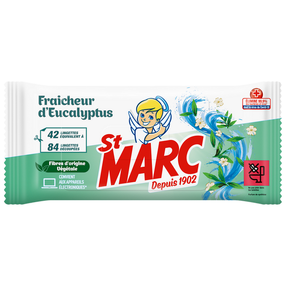 Lingettes fraicheur eucalyptus ST MARC x42