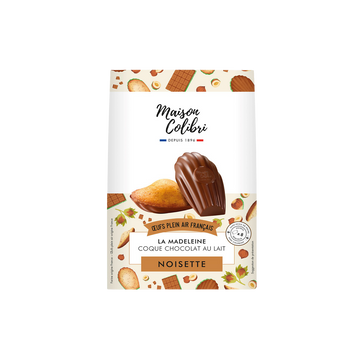 Madeleines noisette coque au chocolat au lait Maison Colibri - x8 sachets - 240g