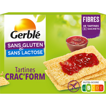 Tartines  Crac'Form Sans Gluten GERBLE   -  6x8, 250g