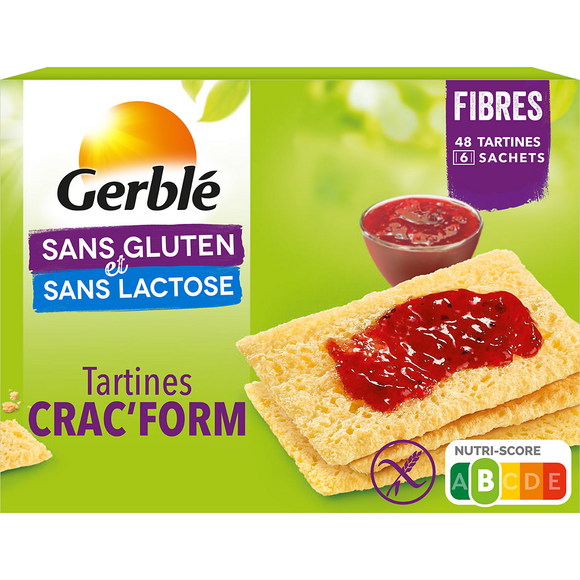 Tartines Crac'Form Sans Gluten GERBLE - 6x8, 250g