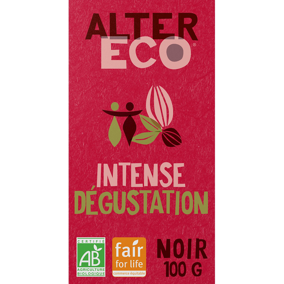 Chocolat noir intense bio ALTER ECO, tablette de 100g