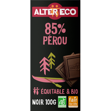 Chocolat noir bio 85% Pérou ALTER ECO -Tablette 100g