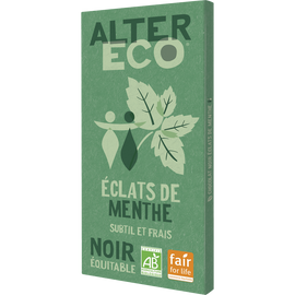 Chocolat noir bio à la menthe ALTER ECO, tablette de 100g