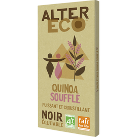 Chocolat noir bio Quinoa soufflé ALTER ECO - Tablette 100g
