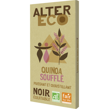 Chocolat noir bio Quinoa soufflé ALTER ECO - Tablette 100g