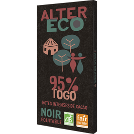 Chocolat noir bio Togo 95% ALTER ECO - Tablette  90g