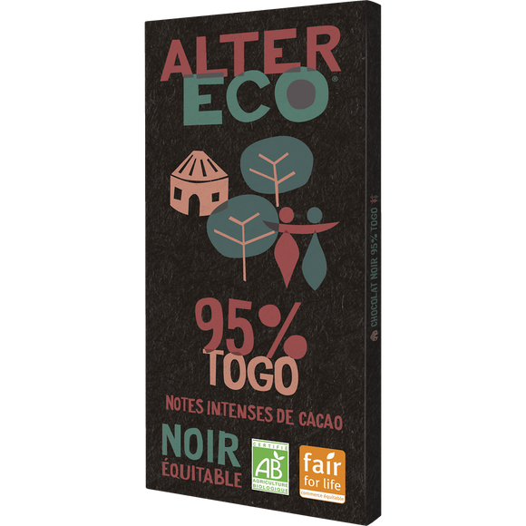 Chocolat noir bio Togo 95% ALTER ECO - Tablette  90g