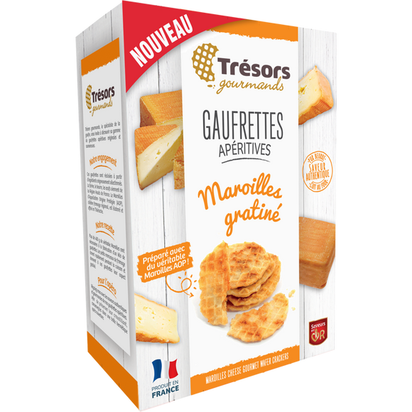 Gaufrettes apéritives maroilles gratiné TRESOR GOURMANDS, 60g