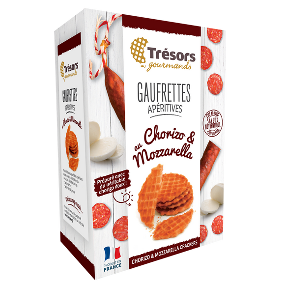 Gaufrettes apéritives chorizo mozzarella TRESOR GOURMANDS 60g