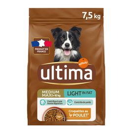 Croquettes chien médium maxi light ULTIMA 7,5kg