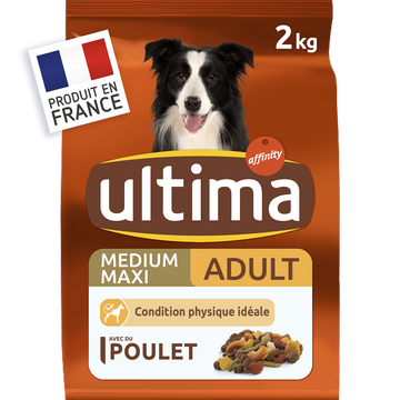 Croquettes pour chien adulte Repas Equilibre bien être ULTIMA, 2kg