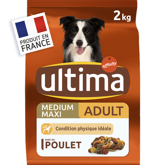 Croquettes pour chien adulte Repas Equilibre bien être ULTIMA, 2kg