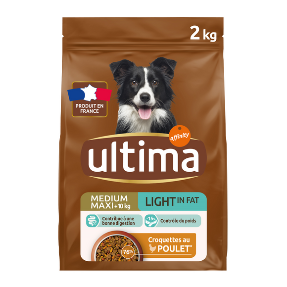 Croquettes pour chien médium Repas Équilibré light ULTIMA, 2kg