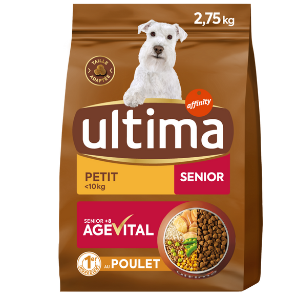 Croquettes pour chient Petit Senior Agevital ULTIMA, sachet 2,75kg