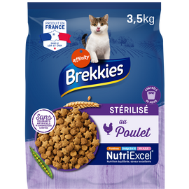Croquettes Chat Stérilisé Poulet BREKKIES - 3,5kg