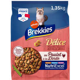 Croquettes Chat Délice Viandes BREKKIES - 1,35kg
