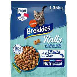 Croquettes Chat Délice Poissons BREKKIES, 1,35kg