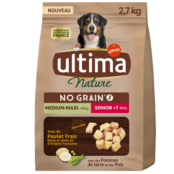 Croquettes pour Chien MedMax No Grain Senior Poulet ULTIMA 2.7kg