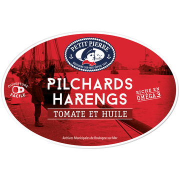 Pilchard harengs tomate & huile msc PETIT PIERRE 1/2 367g