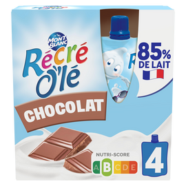 Goûter laitier Gourdes Chocolat RÉCRÉ O'LÉ 4x85g