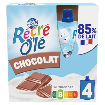 Goûter laitier Gourdes Chocolat RÉCRÉ O'LÉ 4x85g