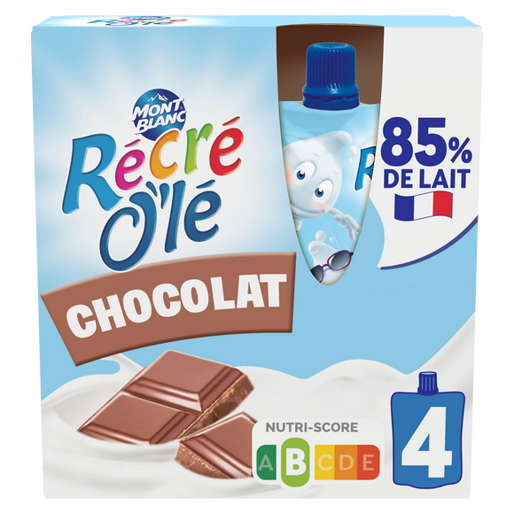Goûter laitier Gourdes Chocolat RÉCRÉ O'LÉ 4x85g