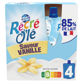 Goûter laitier Gourdes Saveur Vanille RÉCRÉ O'LÉ 4x85g