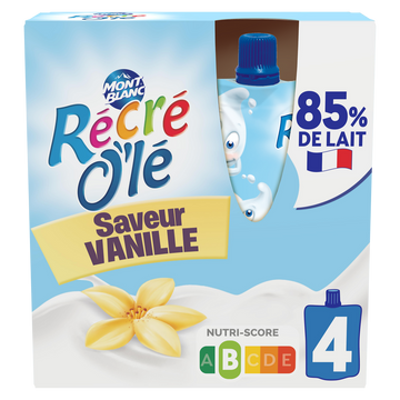 Goûter laitier Gourdes Saveur Vanille RÉCRÉ O'LÉ 4x85g