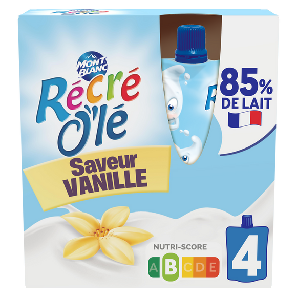 Goûter laitier Gourdes Saveur Vanille RÉCRÉ O'LÉ 4x85g