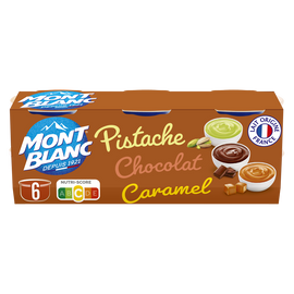 Crème dessert Coupelles Caramel, Chocolat, Pistache RÉCRÉ O'LÉ 6x125g